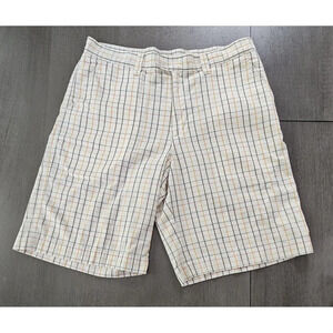 Patagonia Chino Shorts Mens 31 Cream Plaid Organic Seersucker Summer Wear Beach